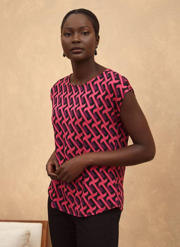 laura Geometric Print Top