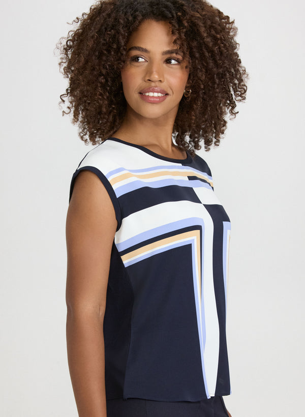 Laura Geometric Print Top