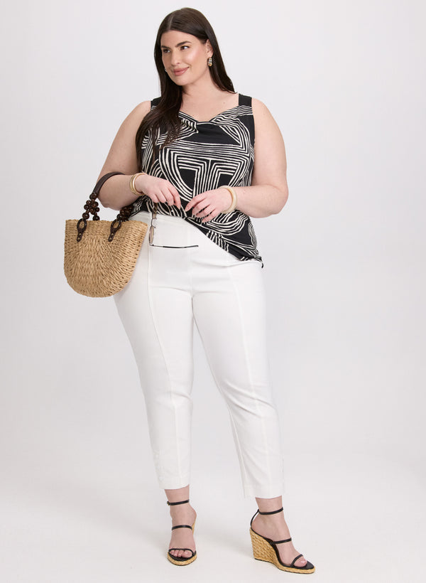 Laura Geometric Stripe Print Top