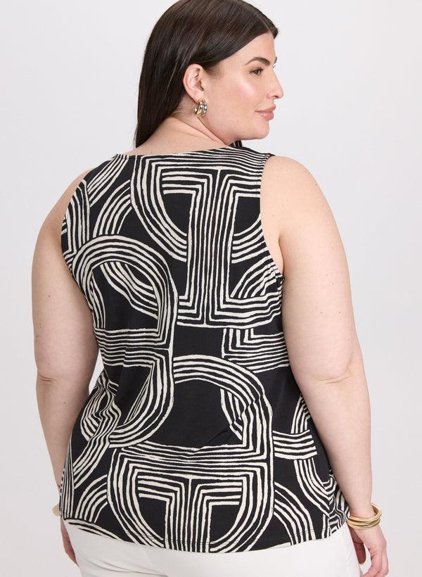 Laura Geometric Stripe Print Top