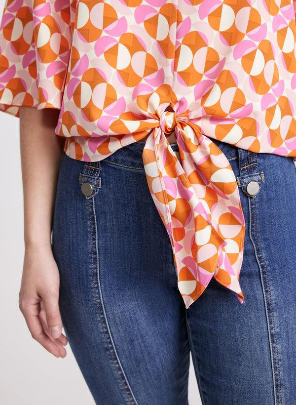 Laura Geometric Tie Blouse