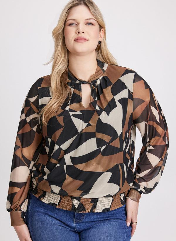 Laura Geometric Twist-Neck Top
