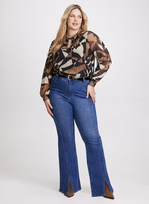 Laura Geometric Twist-Neck Top