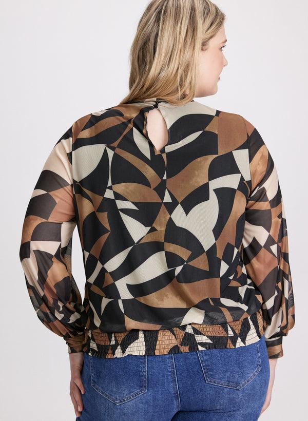 Laura Geometric Twist-Neck Top