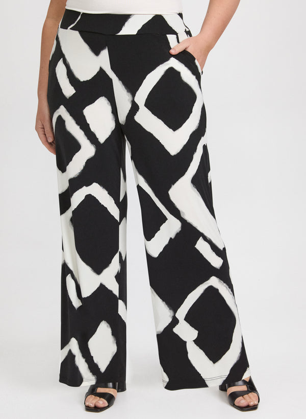 laura Geometric Wide-Leg Pants
