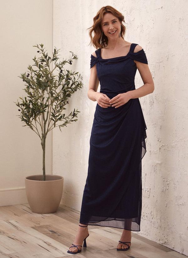 laura Glitter Cold Shoulder Dress