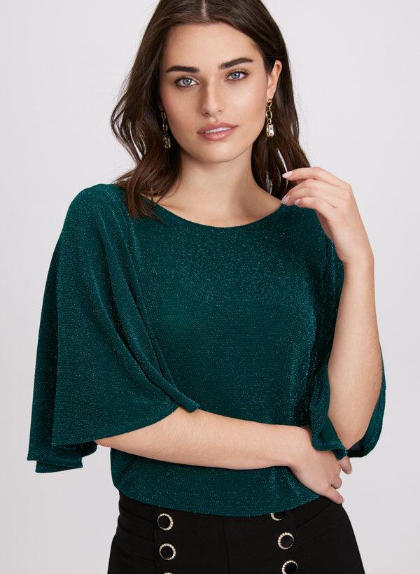 Laura Glitter Elbow Sleeve Top