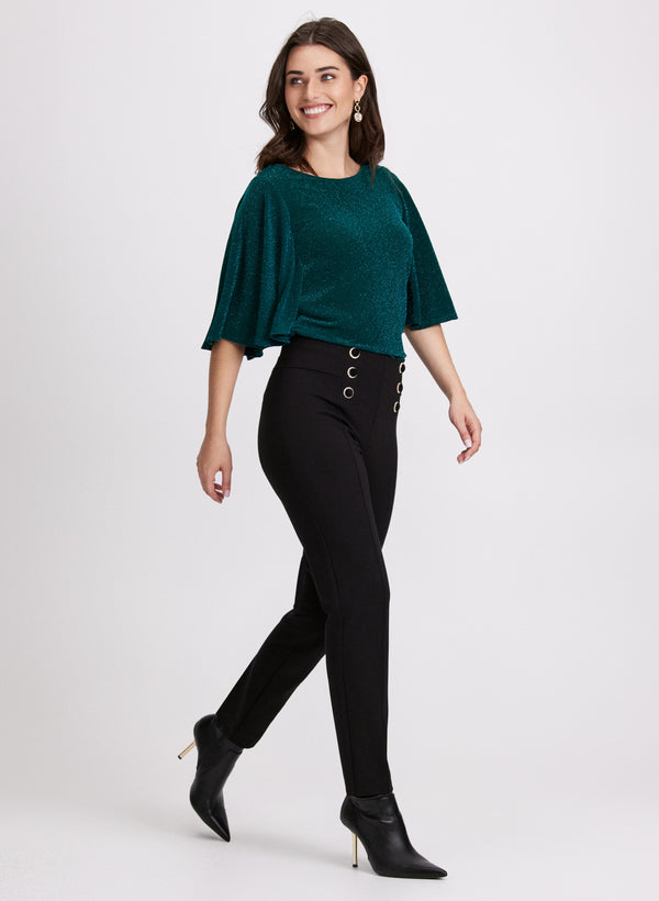 Laura Glitter Elbow Sleeve Top