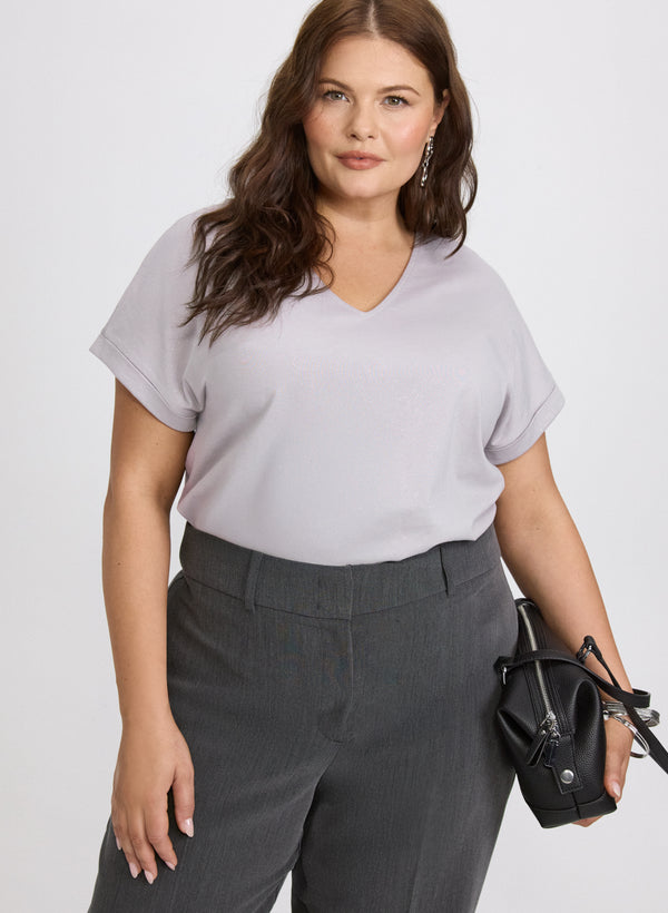 laura Glitter Knit Cotton T-Shirt