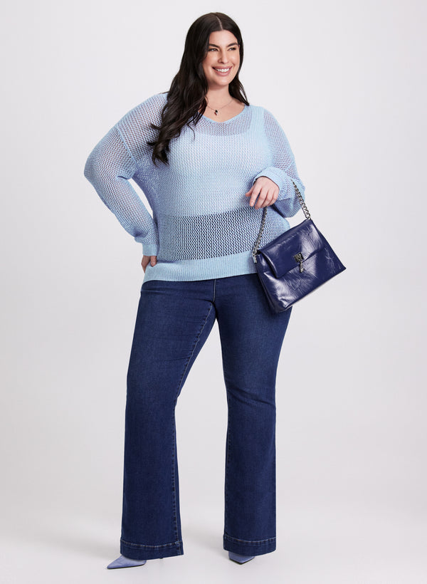 Laura Glitter Knit Open Weave Sweater