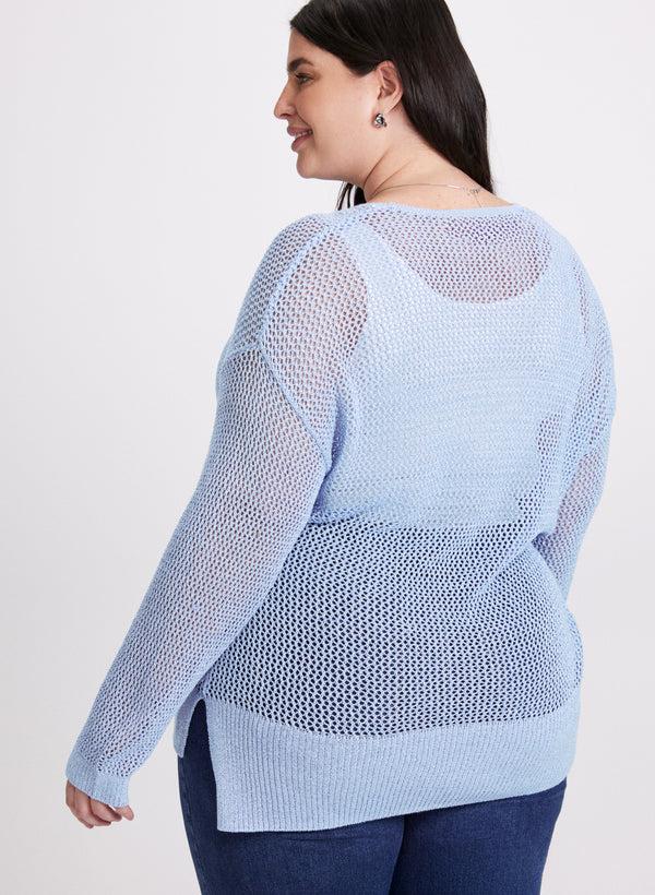 Laura Glitter Knit Open Weave Sweater