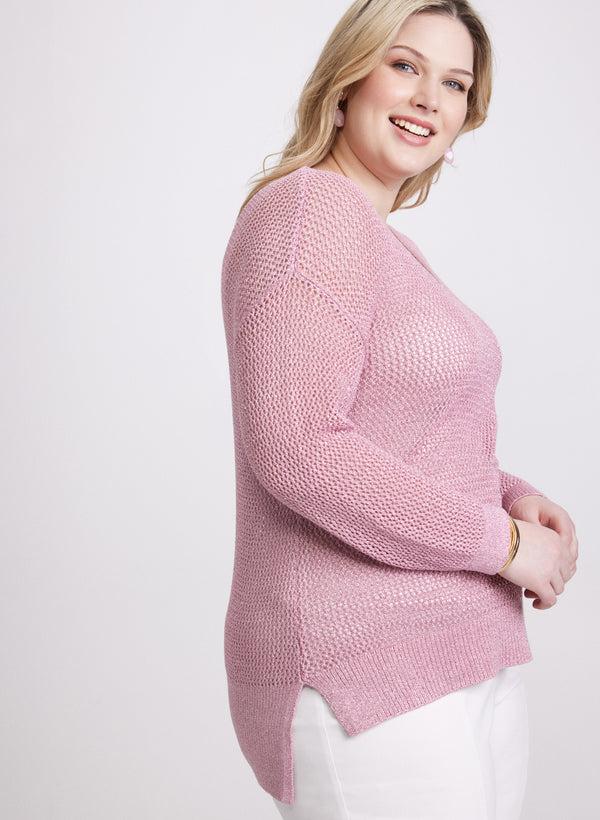 Laura Glitter Knit Open Weave Sweater
