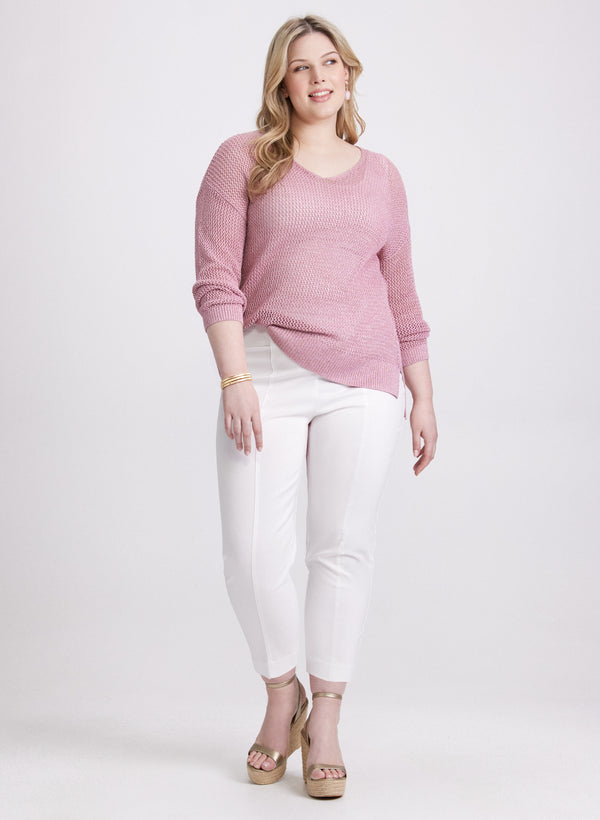 Laura Glitter Knit Open Weave Sweater