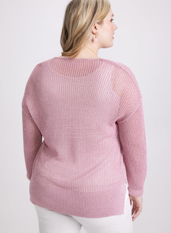 Laura Glitter Knit Open Weave Sweater