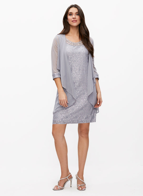 laura Glitter Lace Dress & Jacket