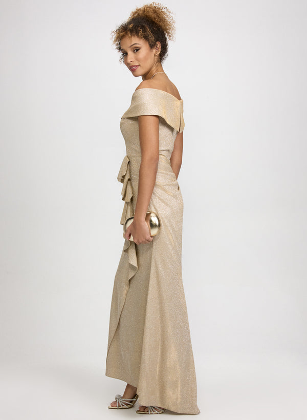 Laura Glitter Off-The-Shoulder Dress