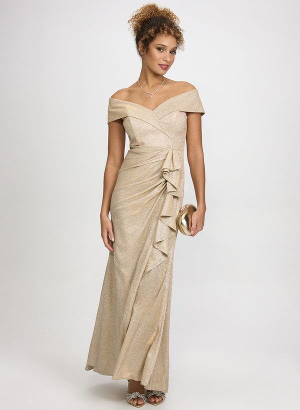 laura Glitter Off-The-Shoulder Dress