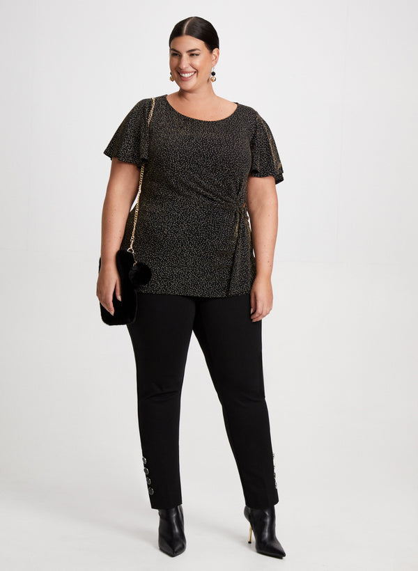 Laura Glitter Top & Button Detail Pants