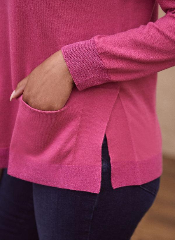 Laura Glitter Trim Crew Neck Sweater