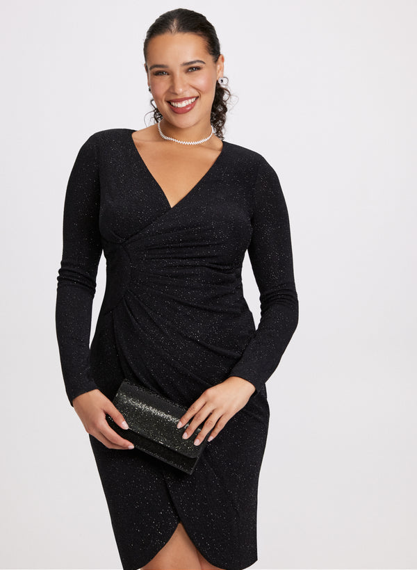 Laura Glitter Wrap Dress