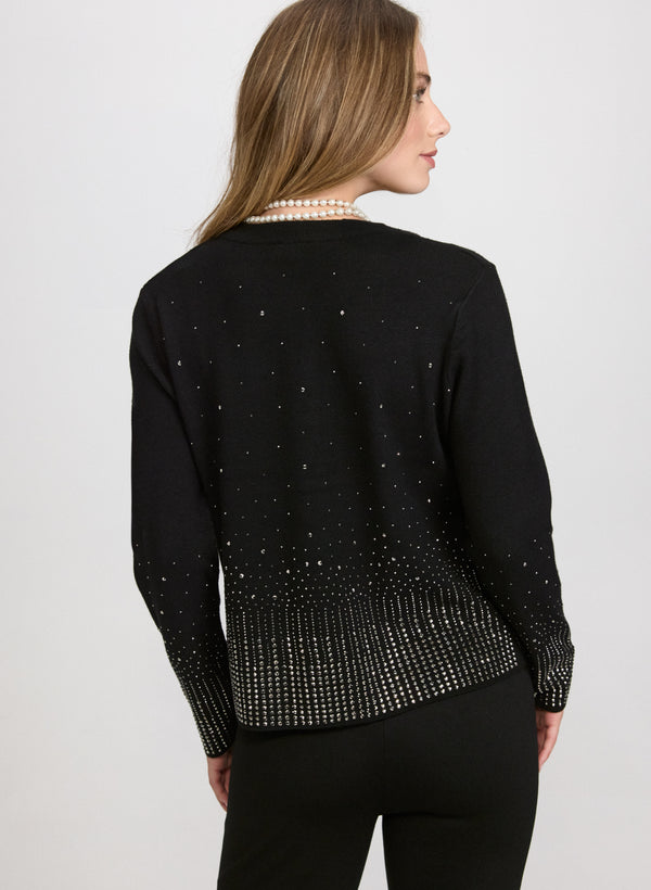 Laura Gradient Rhinestone Embellished Cardigan