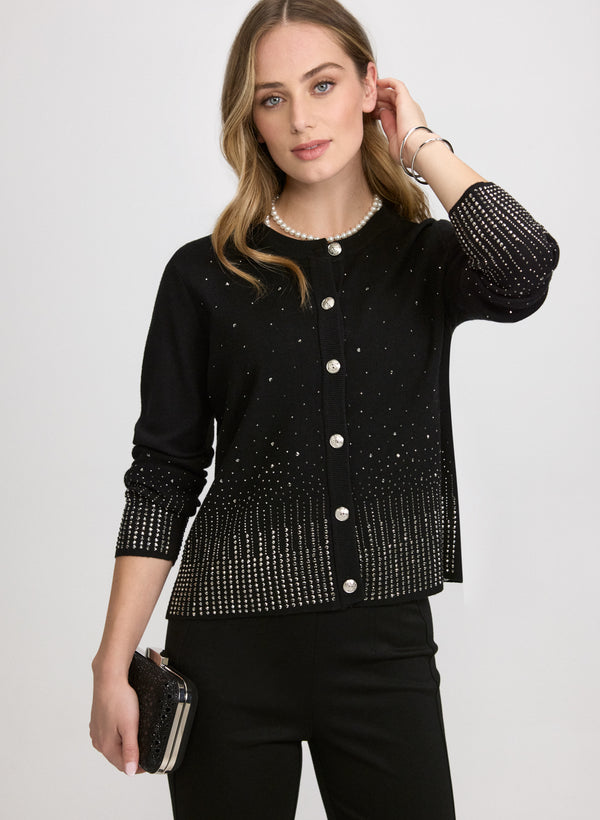laura Gradient Rhinestone Embellished Cardigan