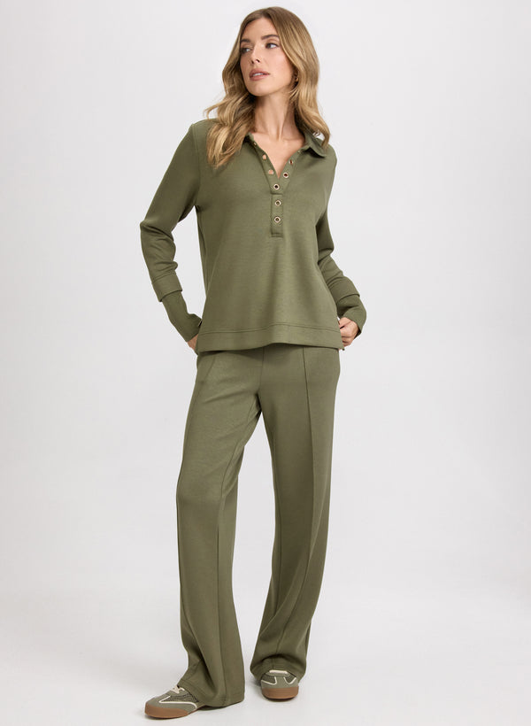 Laura Grommet Placket Top