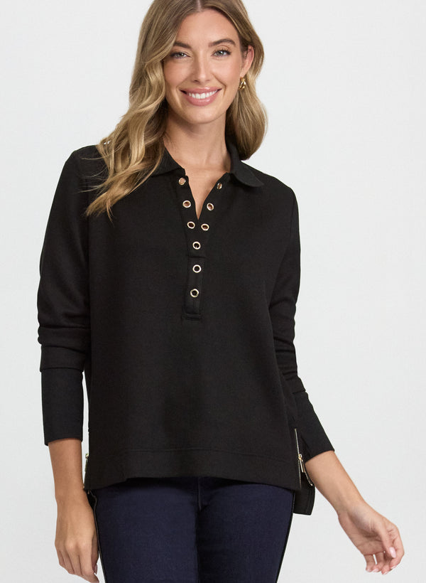Laura Grommet Placket Top