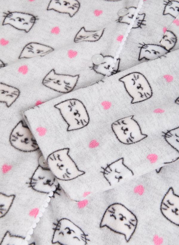 Laura Heart & Cat Print Pyjama Set