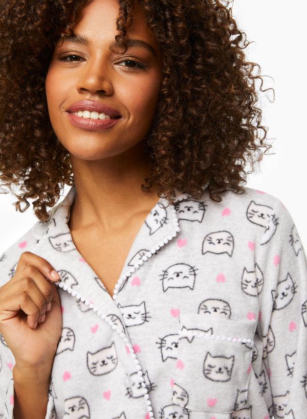 Laura Heart & Cat Print Pyjama Set