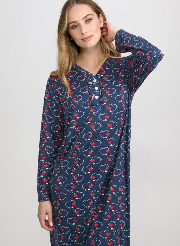 Laura Heart Print Nightgown