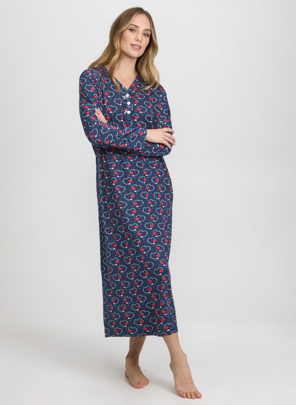 laura Heart Print Nightgown
