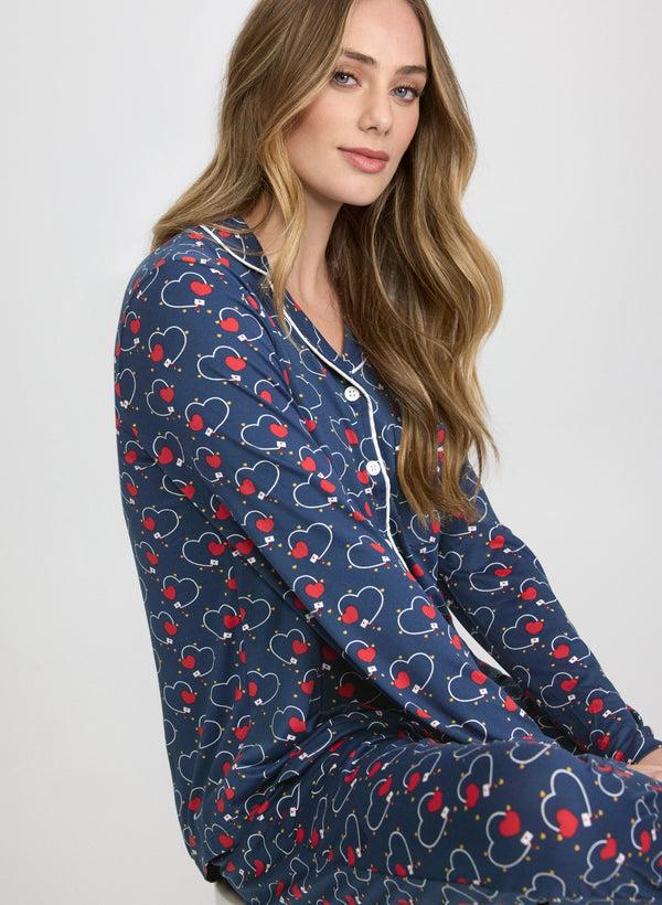 Laura Heart Print Pyjama Set