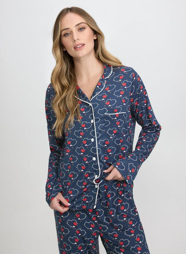 Laura Heart Print Pyjama Set