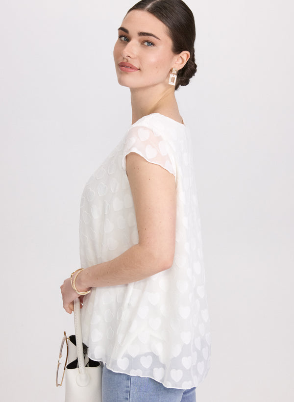 Laura Heart Short Sleeve Blouse