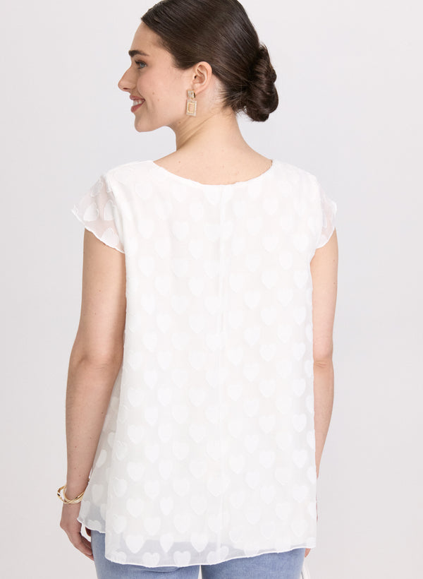 Laura Heart Short Sleeve Blouse
