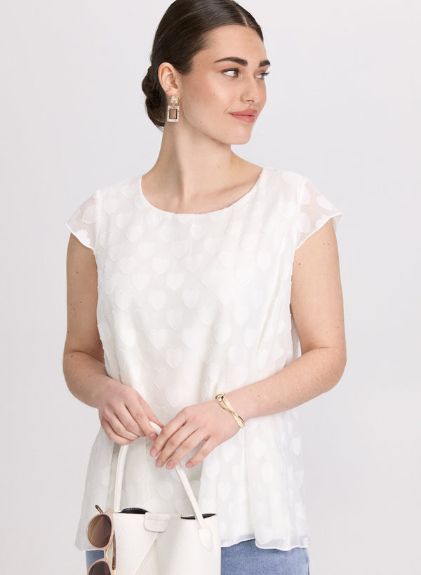 laura Heart Short Sleeve Blouse