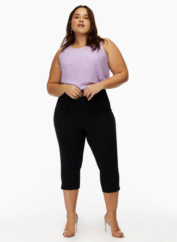 Laura Hem Slit Capris