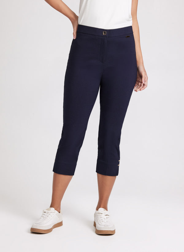 laura High-Rise Bengaline Capris