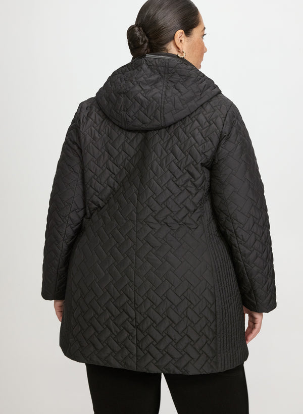 Laura Hooded Quilted Coat