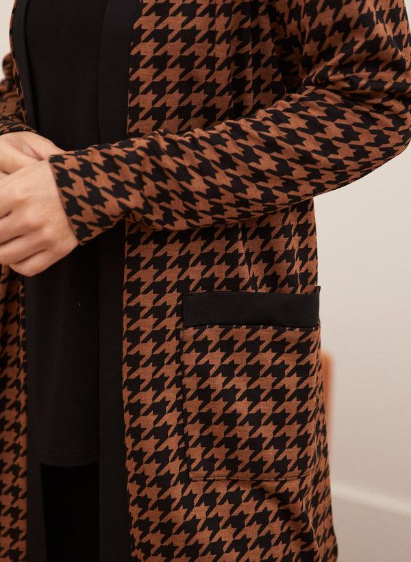 Laura Houndstooth Print Cardigan