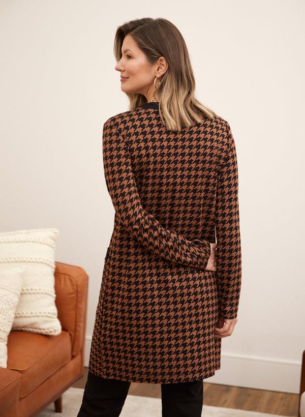 Laura Houndstooth Print Cardigan