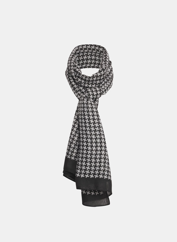 laura Houndstooth Print Scarf