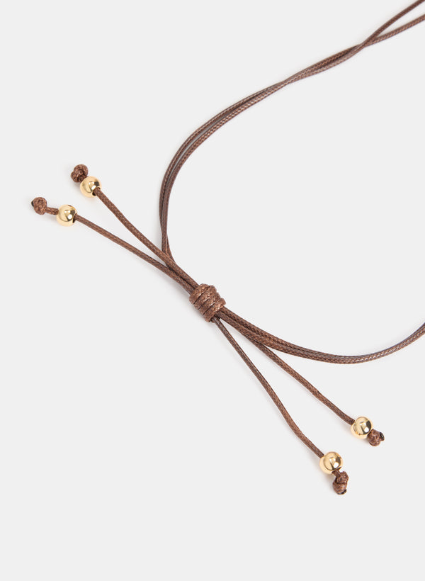 Laura Irregular Open Hoop Cord Necklace