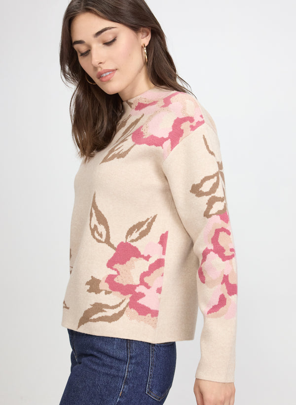 Laura Jacquard Floral Pullover