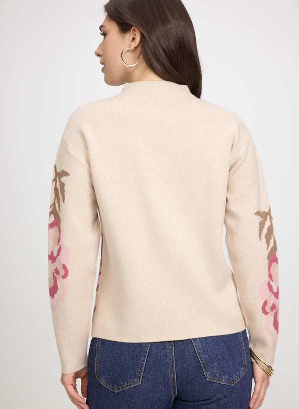 Laura Jacquard Floral Pullover