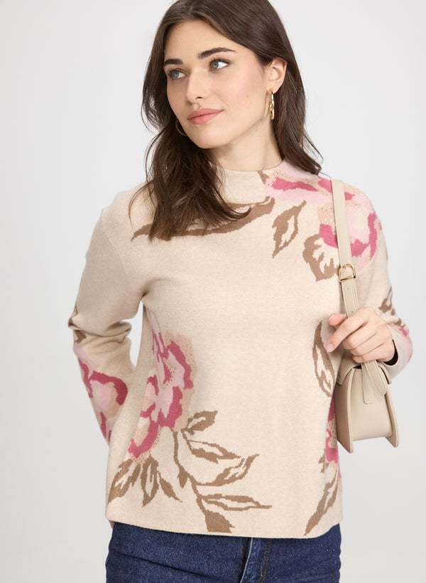 laura Jacquard Floral Pullover