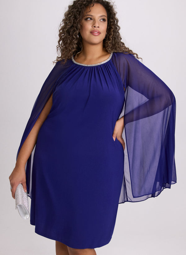 laura Jersey Dress & Chiffon Cape