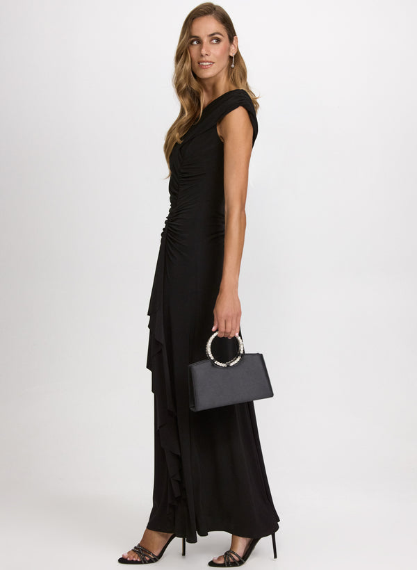 Laura Jersey Waterfall Ruffle Dress