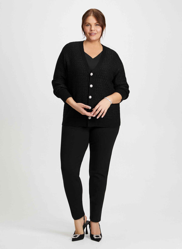 laura Jewel Button Cardigan & Slim Leg Pants
